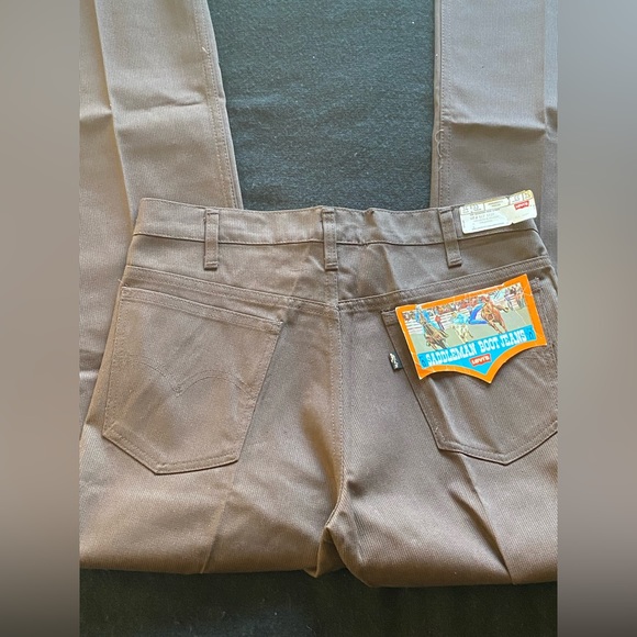 VTG 60’s Levi’s Deadstock Saddleman Black Tab Sta Prest Boot cut Jeans! 34x33 - Picture 5 of 16
